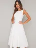 Fitted Bodice Midi Dress in White sold by Chi Chi London