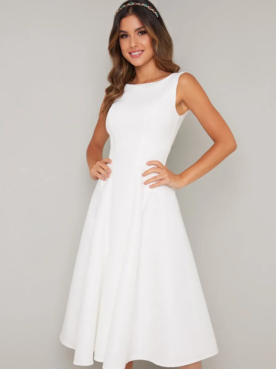 Fitted Bodice Midi Dress in White sold by Chi Chi London product image thumbnail 2