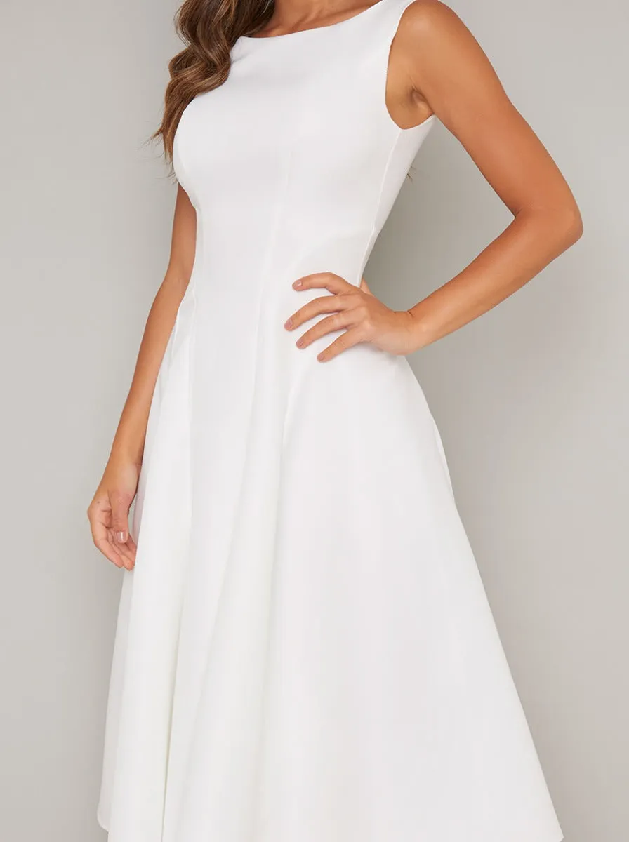 Fitted Bodice Midi Dress in White sold by Chi Chi London product image thumbnail 3