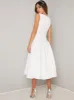 Fitted Bodice Midi Dress in White sold by Chi Chi London