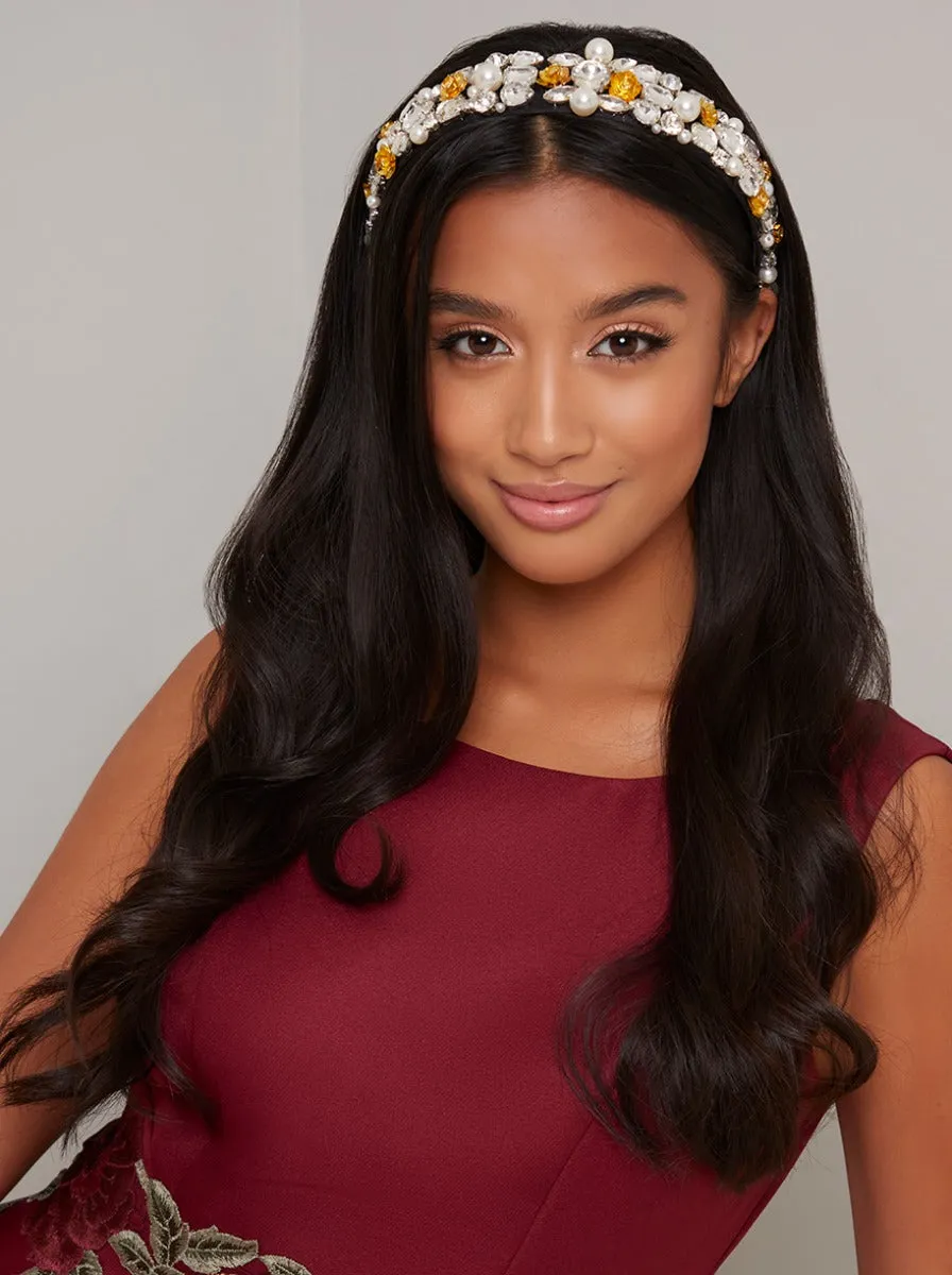 Gemstone Chunky Headband in Black sold by Chi Chi London product image thumbnail 2