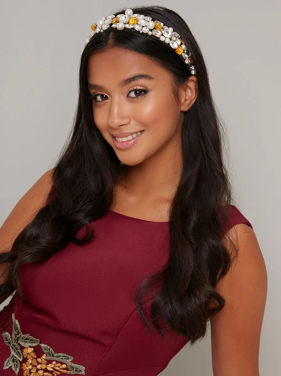 Gemstone Chunky Headband in Black sold by Chi Chi London product image thumbnail 3