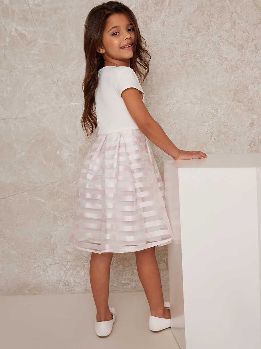 Girls Short Sleeve Stripe Midi Dress in Pink sold by Chi Chi London product image thumbnail 2