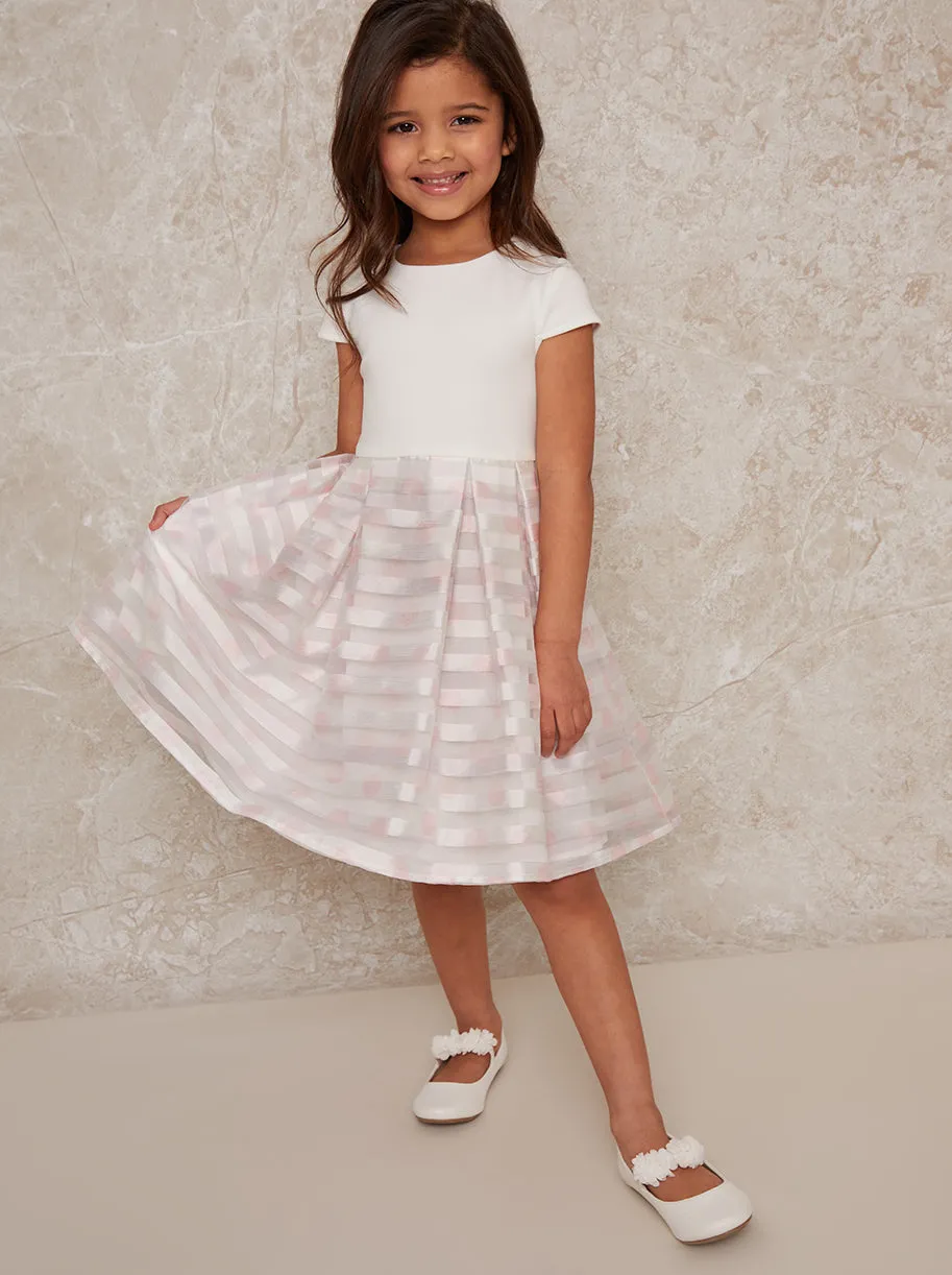 Girls Short Sleeve Stripe Midi Dress in Pink sold by Chi Chi London product image thumbnail 3