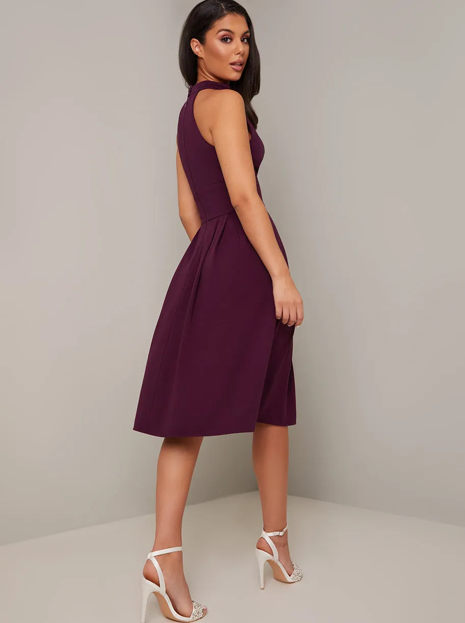 Wrap Midi Dress with Colour Block Design in Red sold by Chi Chi London product image thumbnail 4