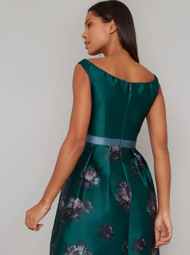 Floral Print Sleeveless Midi Dress in Green sold by Chi Chi London product image thumbnail 4