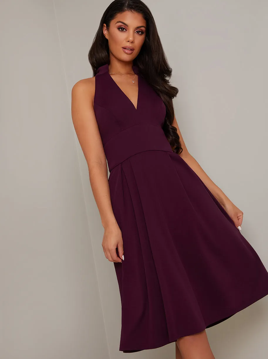 Wrap Midi Dress with Colour Block Design in Red sold by Chi Chi London product image thumbnail 3