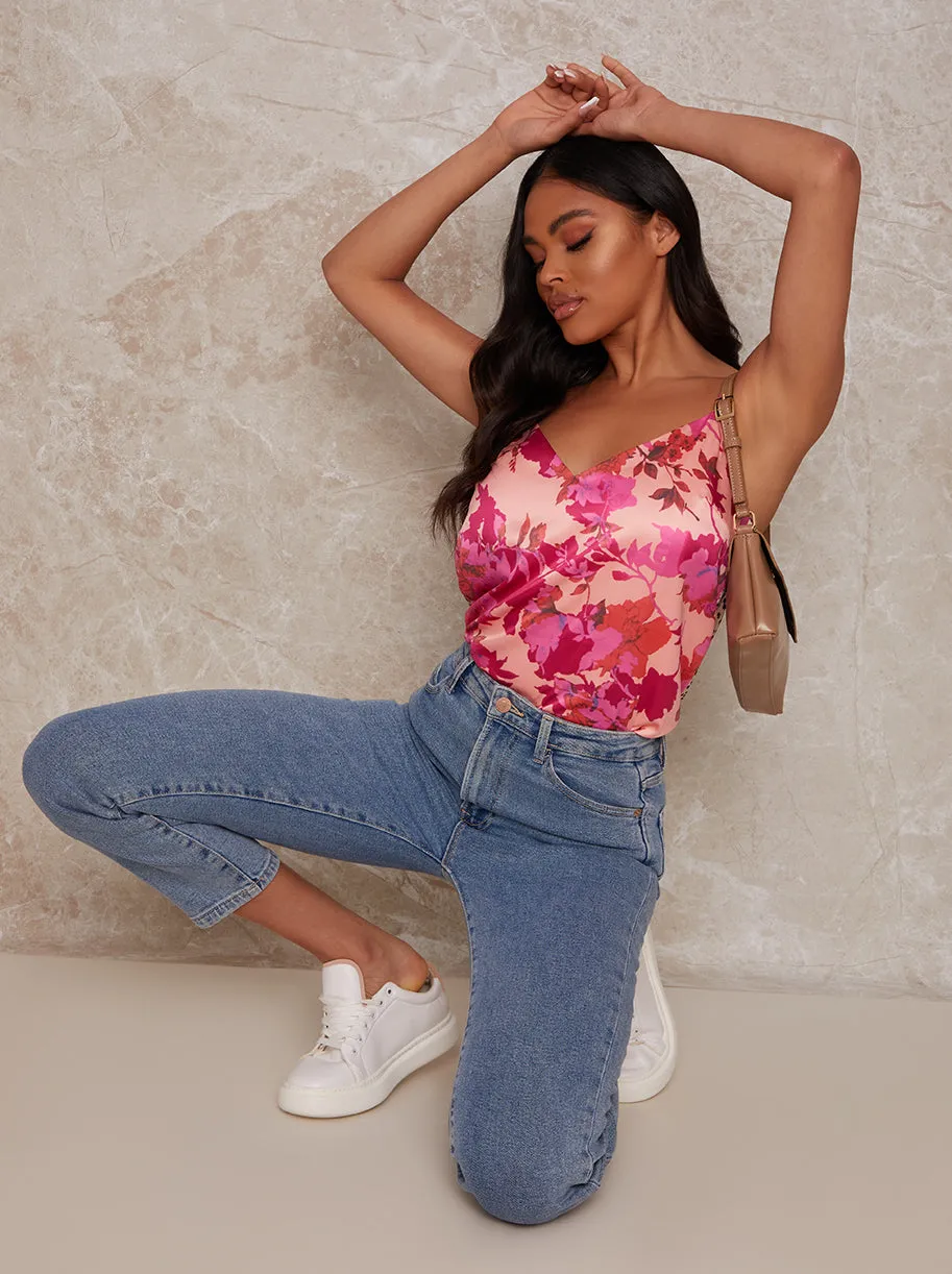 Floral and Animal Print Satin Cami Top in Multi sold by Chi Chi London product image thumbnail 2