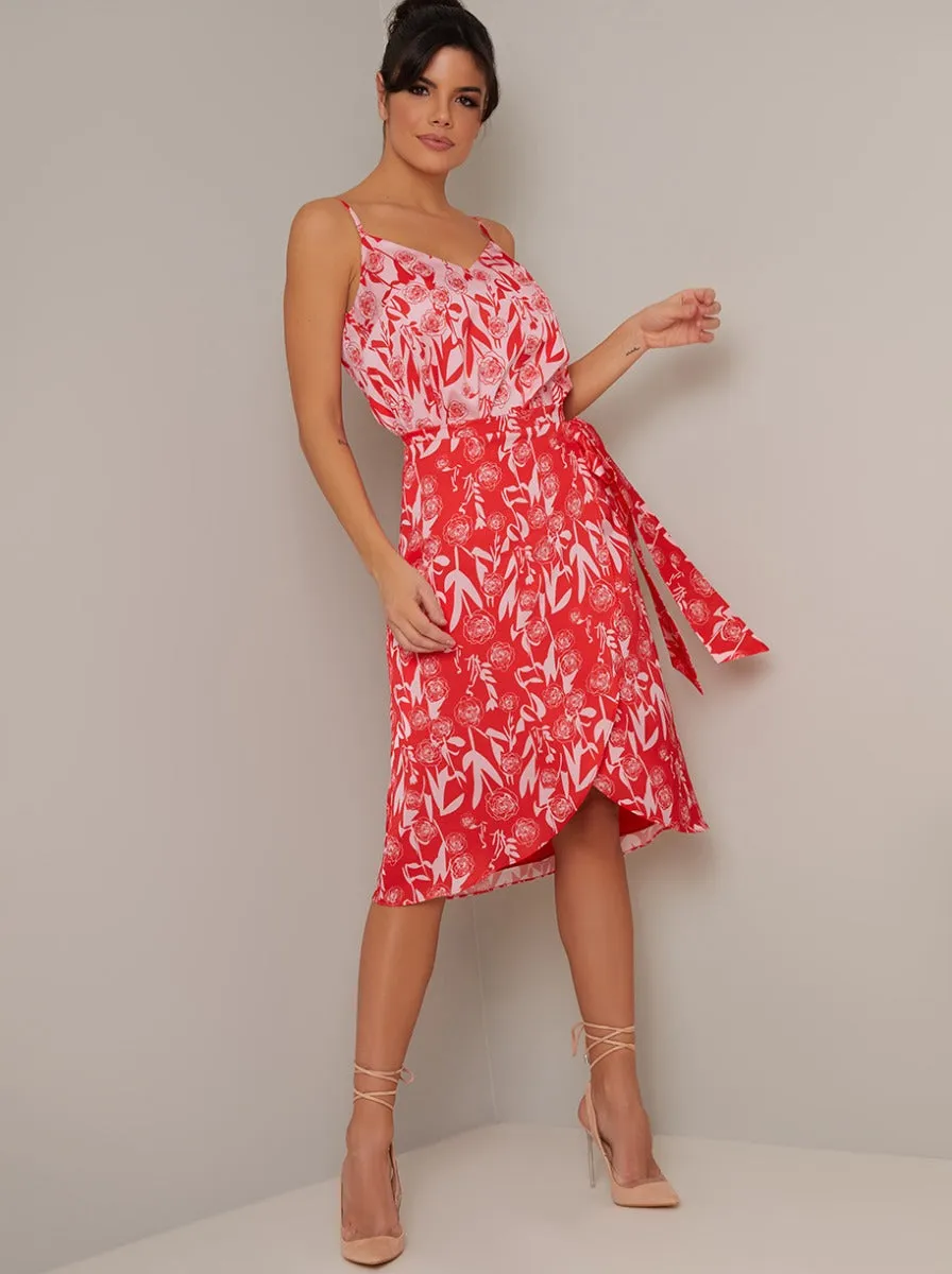 Cami Strap Floral Print Top in Pink sold by Chi Chi London