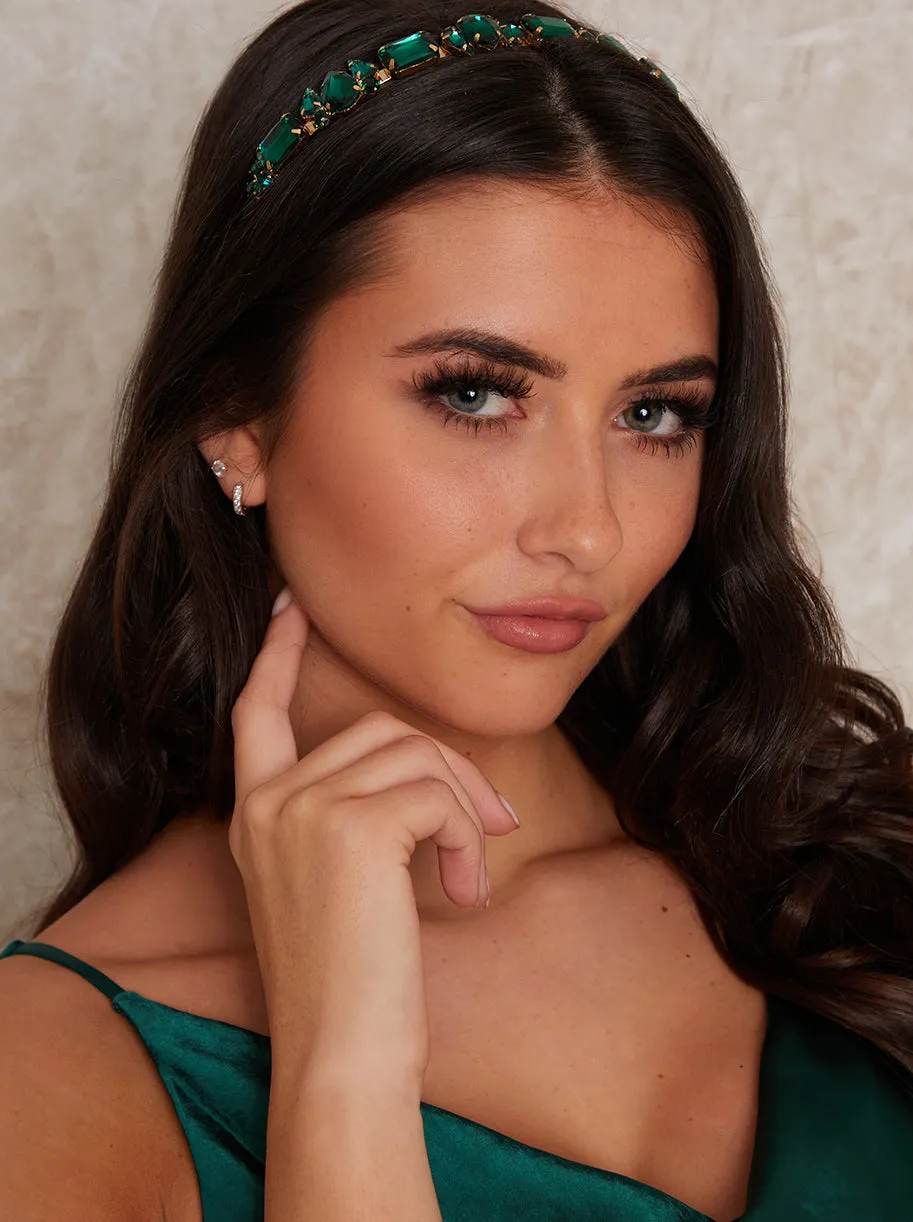 Jewelled Slip On Headband in Green sold by Chi Chi London product image thumbnail 2