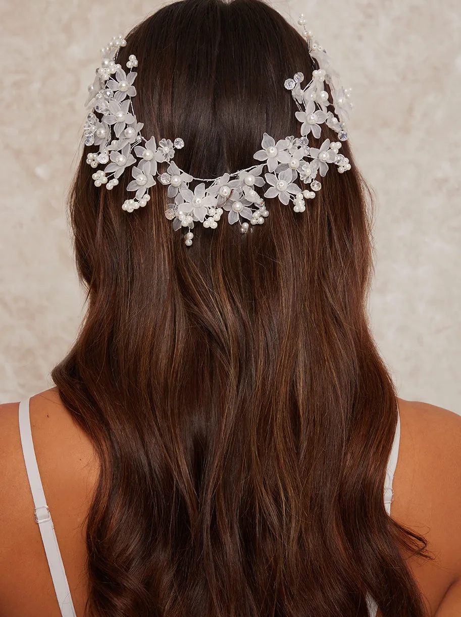 Floral Beaded Hair Piece in White sold by Chi Chi London product image thumbnail 2