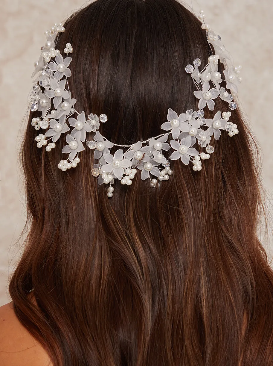 Floral Beaded Hair Piece in White sold by Chi Chi London product image thumbnail 3