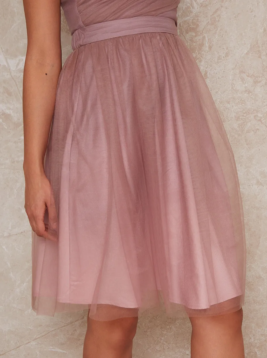 Mesh Ombre Midi Skirt in Pink sold by Chi Chi London product image thumbnail 3