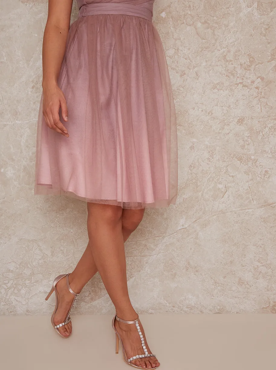 Mesh Ombre Midi Skirt in Pink sold by Chi Chi London product image thumbnail 2