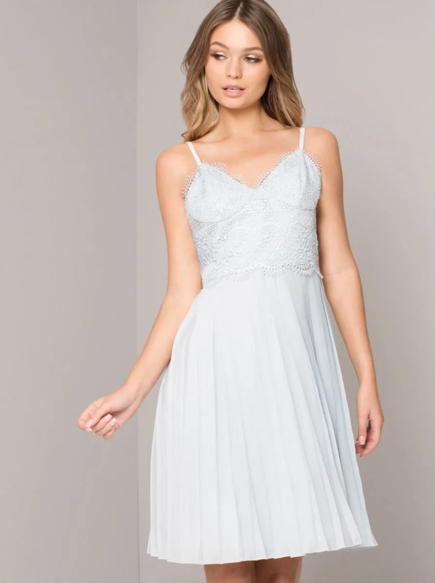 Cami Strap Lace Pleat Midi Dress In Blue sold by Chi Chi London product image thumbnail 2