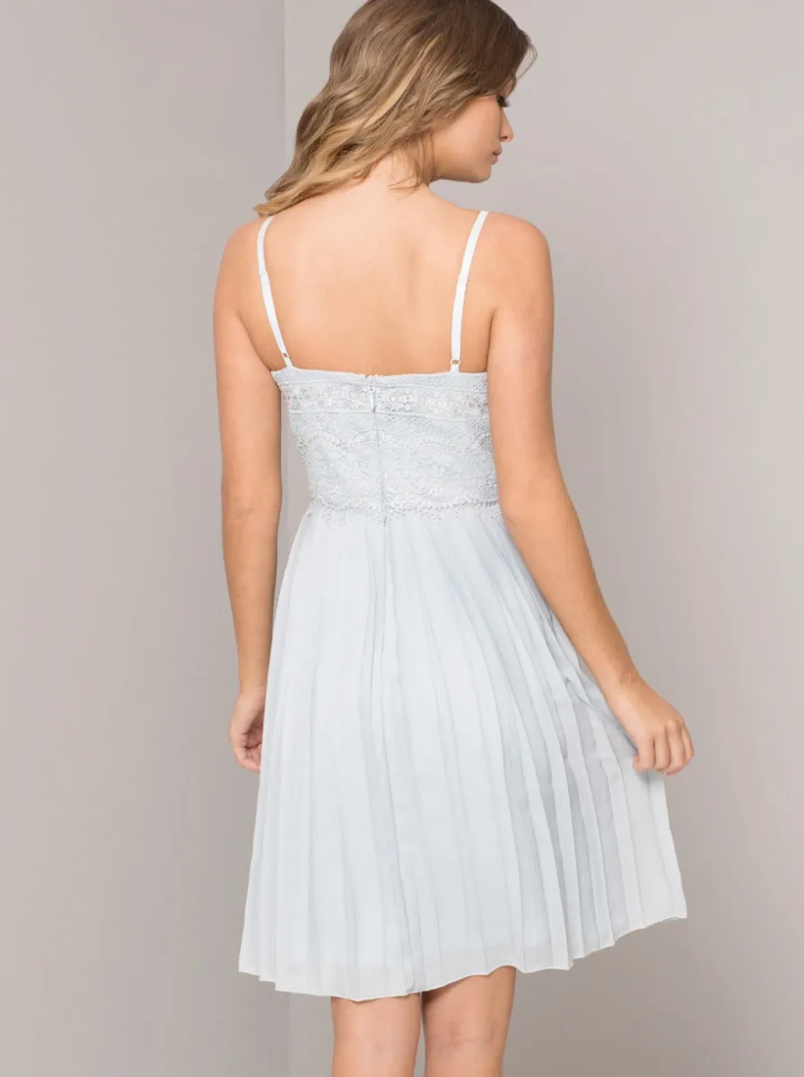 Cami Strap Lace Pleat Midi Dress In Blue sold by Chi Chi London product image thumbnail 3