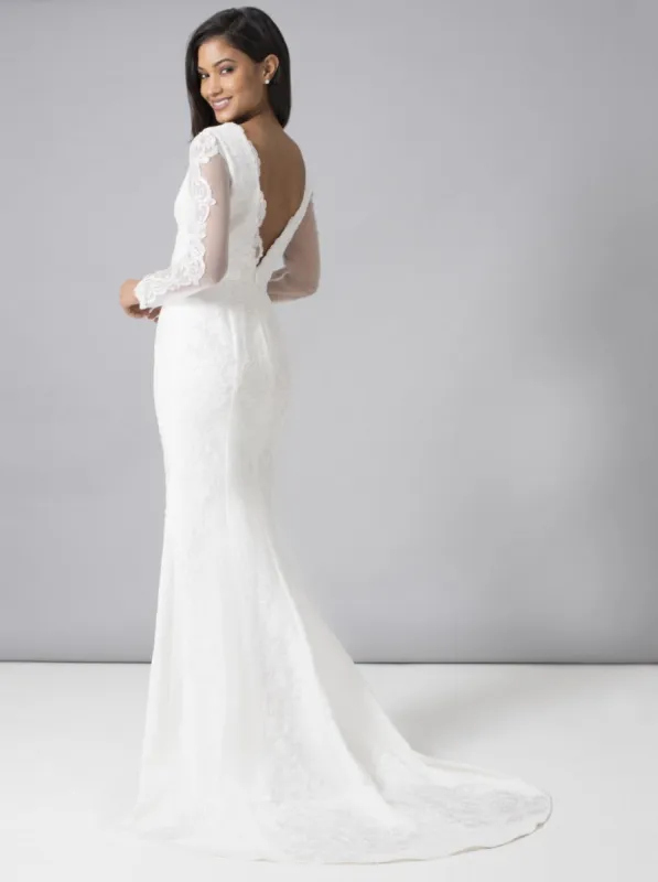 Embroidered Maxi Bridal Dress with Open Back in White sold by Chi Chi London
