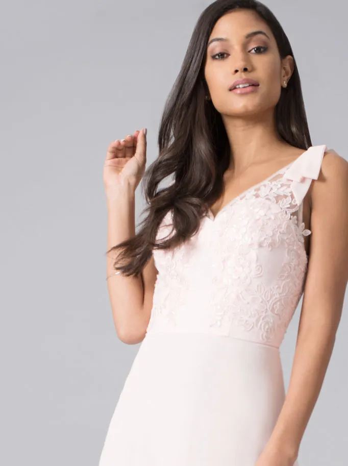 Embroidered Bodice Frill Hem Midi Dress in Pink sold by Chi Chi London product image thumbnail 2