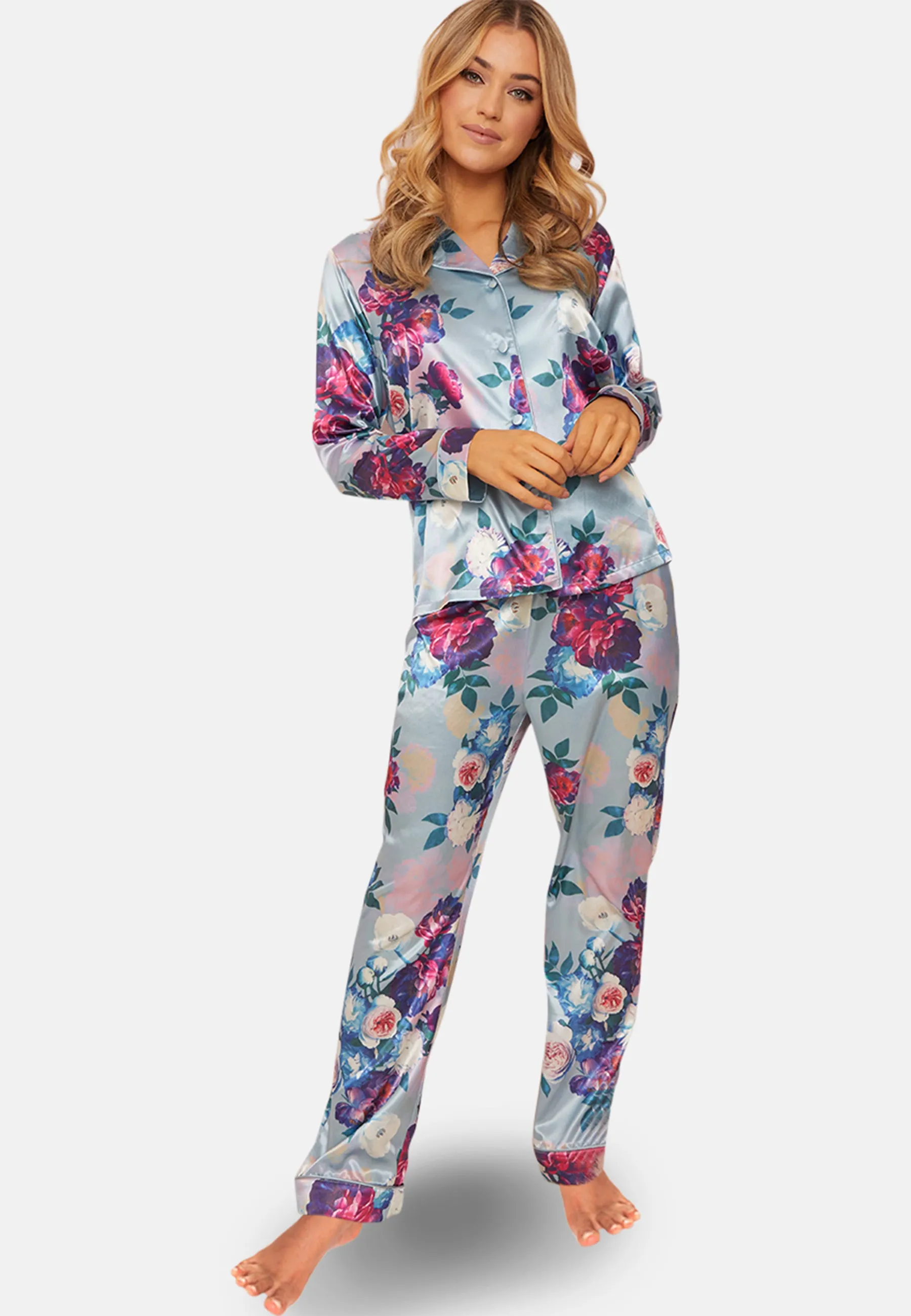 Floral Pyjama Set in Blue sold by Chi Chi London product image thumbnail 5