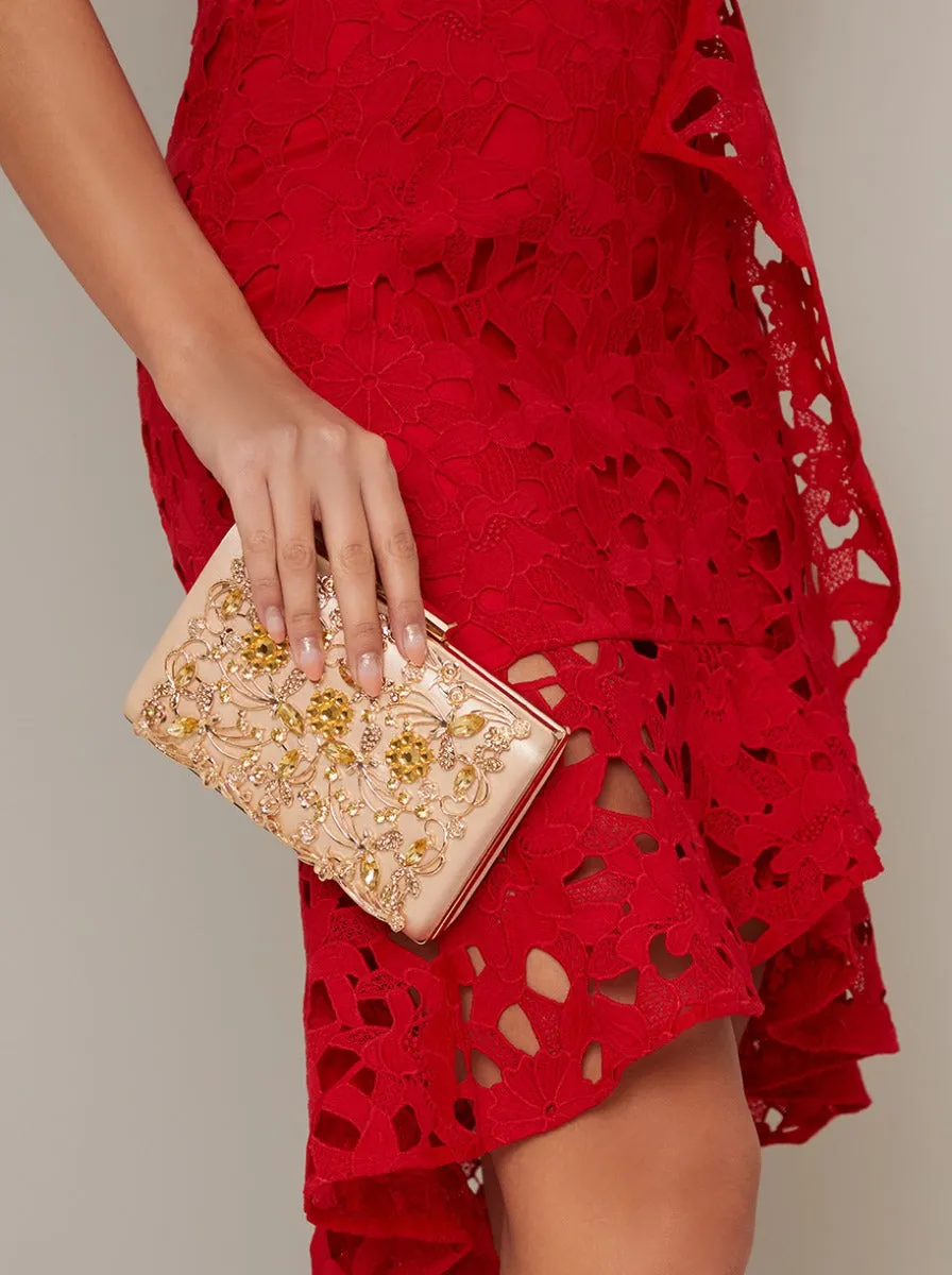 Sequin Clutch Bag in Neutral sold by Chi Chi London