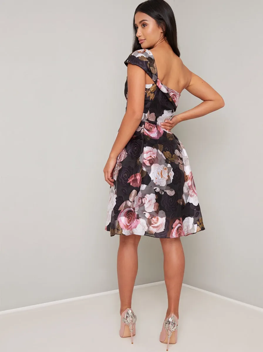 Petite Floral Print Strapless Midi Dress in Black sold by Chi Chi London product image thumbnail 4