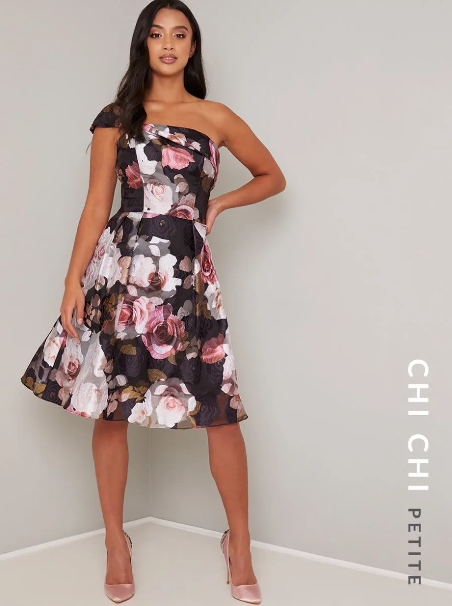 Petite Floral Print Strapless Midi Dress in Black sold by Chi Chi London product image thumbnail 2