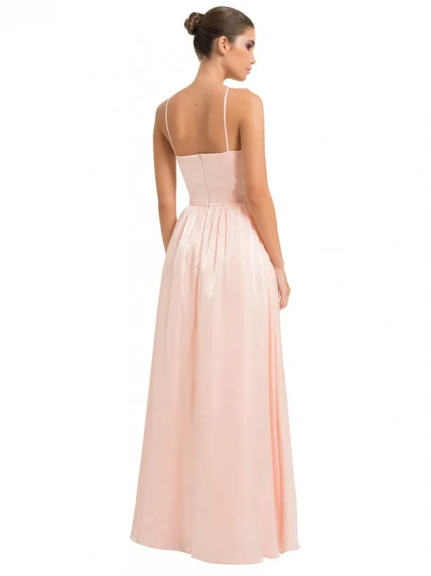 Halterneck Sheen Maxi Dress in Pink sold by Chi Chi London product image thumbnail 3