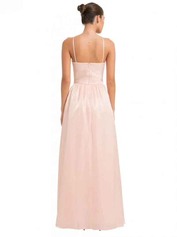 Halterneck Sheen Maxi Dress in Pink sold by Chi Chi London product image thumbnail 4