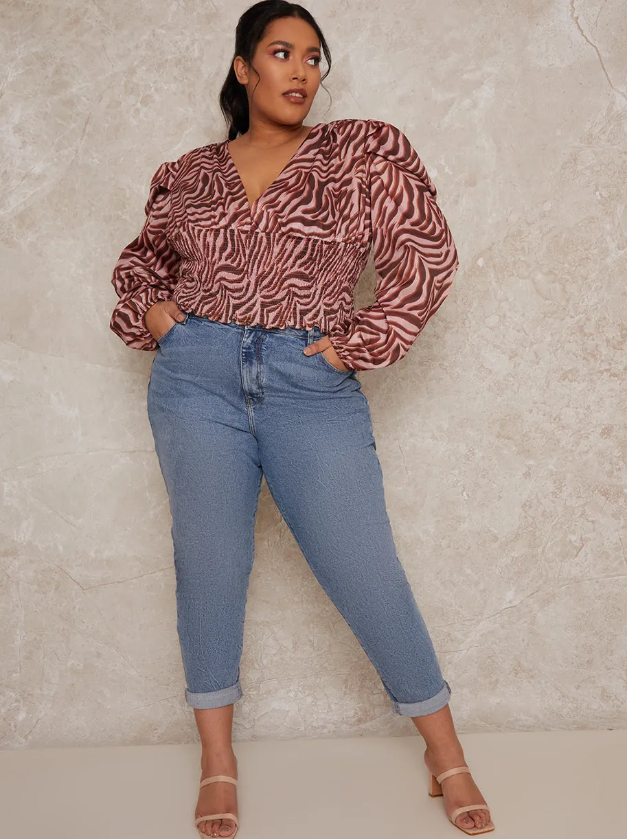 Plus Size Animal Print Top in Pink sold by Chi Chi London product image thumbnail 2