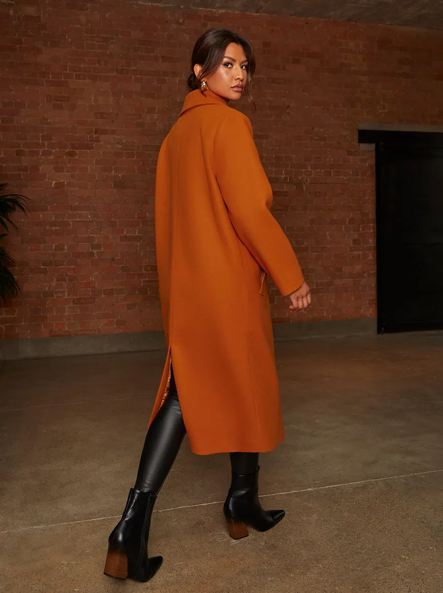 Double Breasted Coat in Orange sold by Chi Chi London product image thumbnail 4