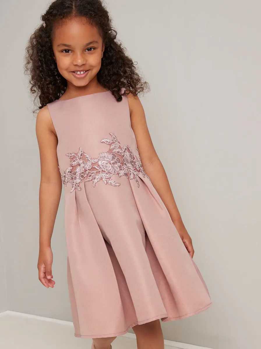 Girls Lace Detail Midi Dress In Mink sold by Chi Chi London product image thumbnail 2