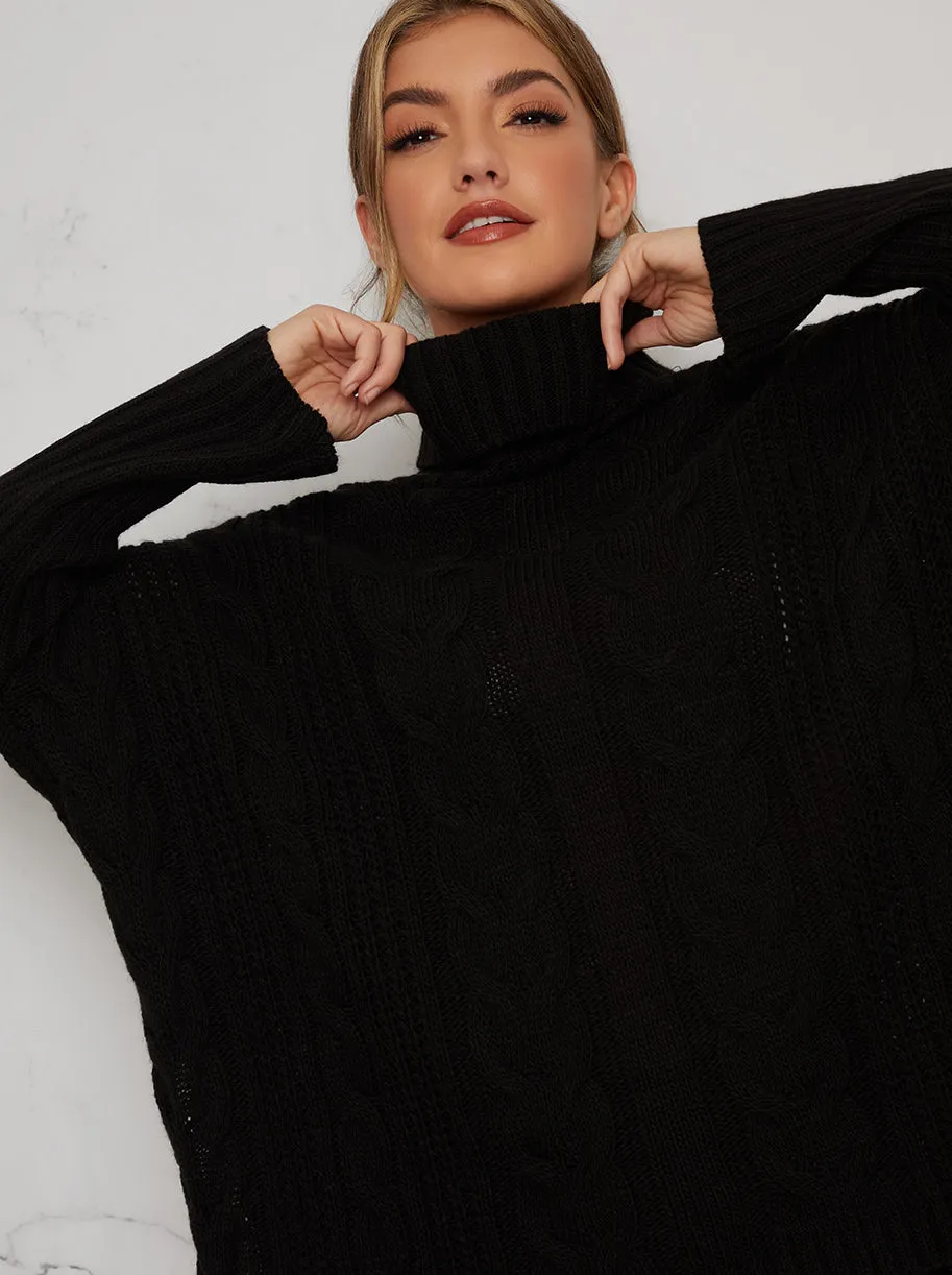 Cable Knit Oversize Jumper in Black sold by Chi Chi London product image thumbnail 2