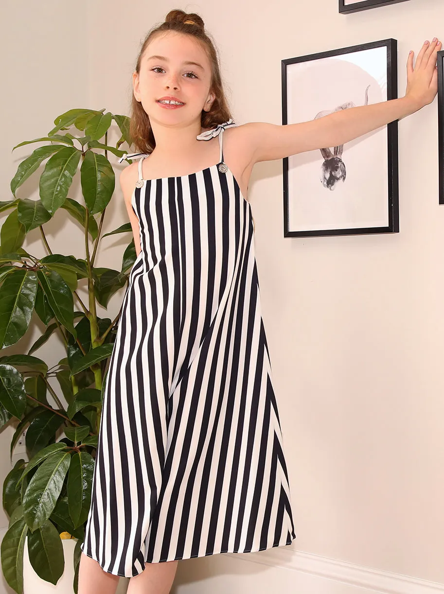 Girls Cami Strap Striped Crop Jumpsuit in Monochrome sold by Chi Chi London product image thumbnail 3