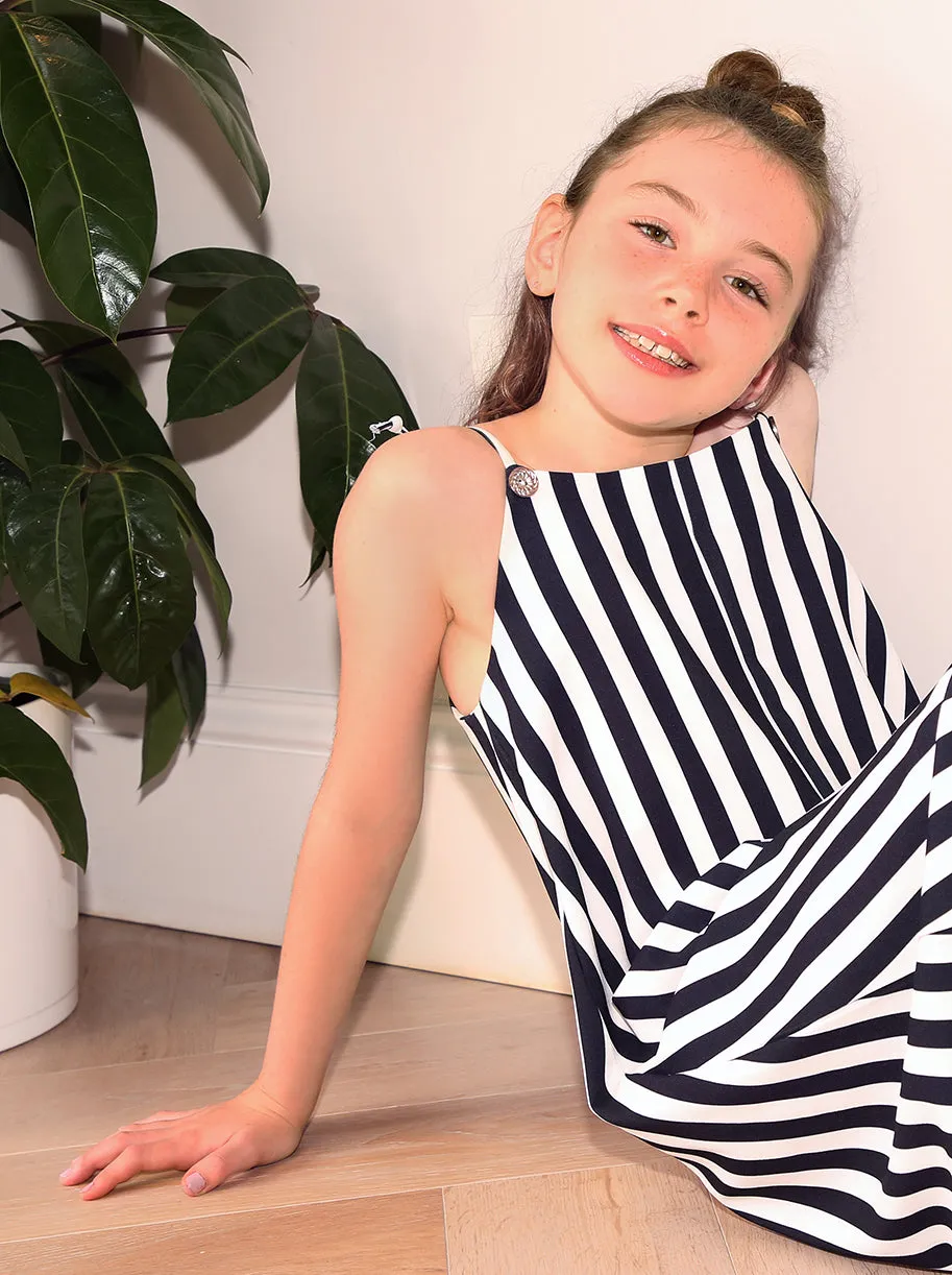 Girls Cami Strap Striped Crop Jumpsuit in Monochrome sold by Chi Chi London product image thumbnail 2