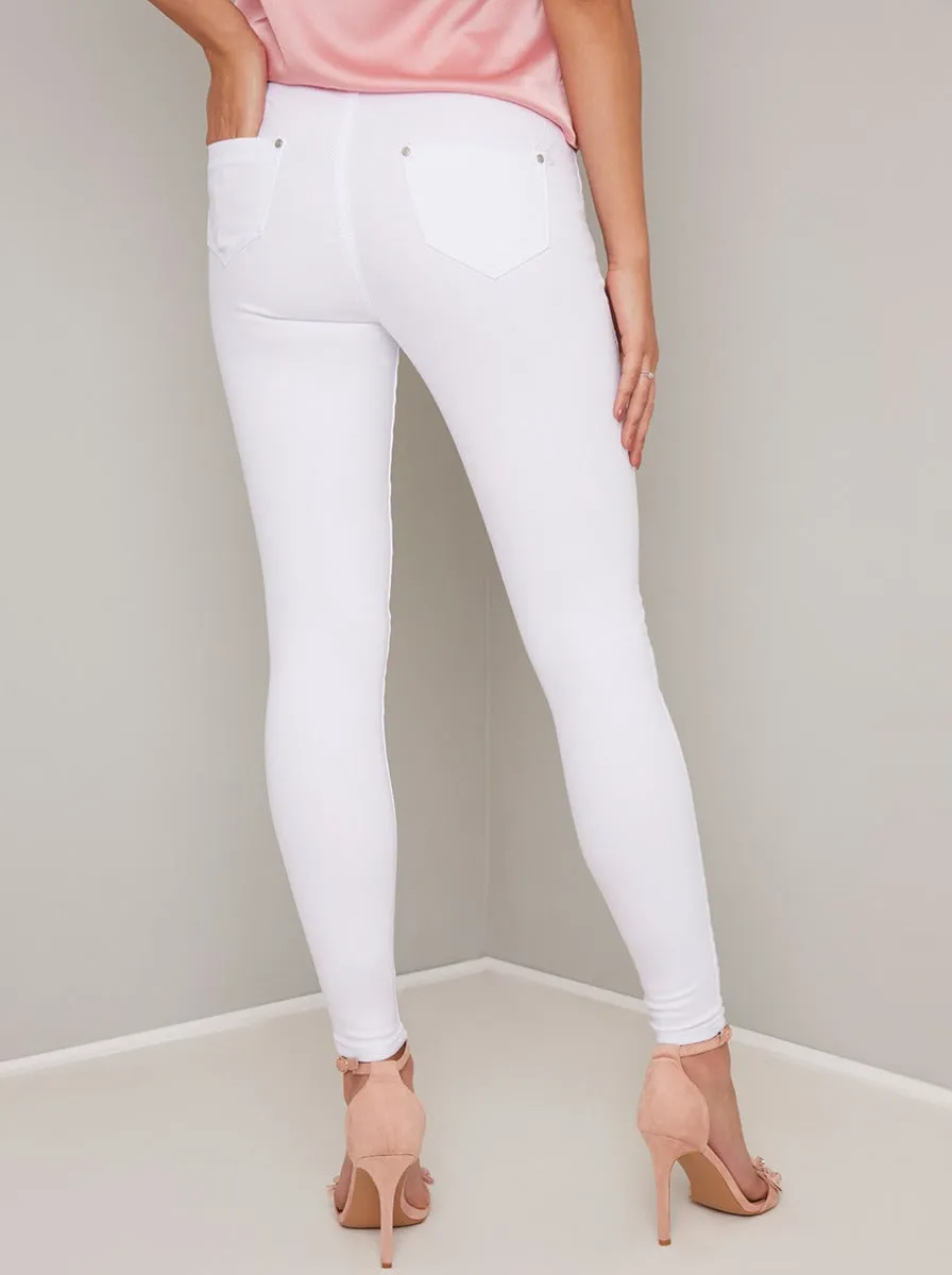 Skinny Rip Jeans in White sold by Chi Chi London product image thumbnail 4