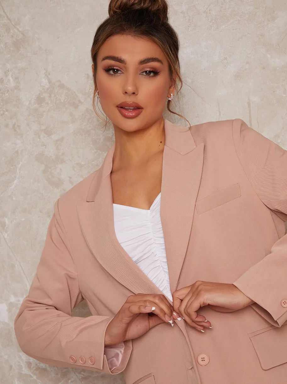Tailored Oversized Blazer in Pink sold by Chi Chi London product image thumbnail 3