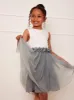 Girls Contrast 3D Floral Tutu Dress in Green sold by Chi Chi London