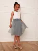 Girls Contrast 3D Floral Tutu Dress in Green sold by Chi Chi London