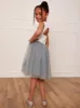 Girls Contrast 3D Floral Tutu Dress in Green sold by Chi Chi London