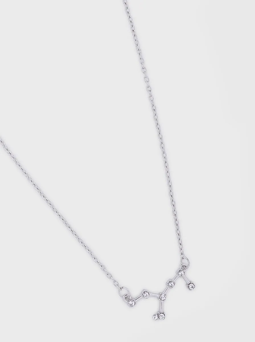 Diamante Detail Necklace in Silver Tone sold by Chi Chi London