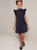 Girls High Neck Frill Sleeve Shift Dress in Blue sold by Chi Chi London
