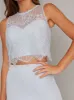 Lace Scallop Edge Crop Top in Blue sold by Chi Chi London