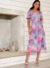 Floral Printed Midi Dress in Purple sold by Chi Chi London