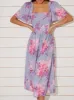 Floral Printed Midi Dress in Purple sold by Chi Chi London