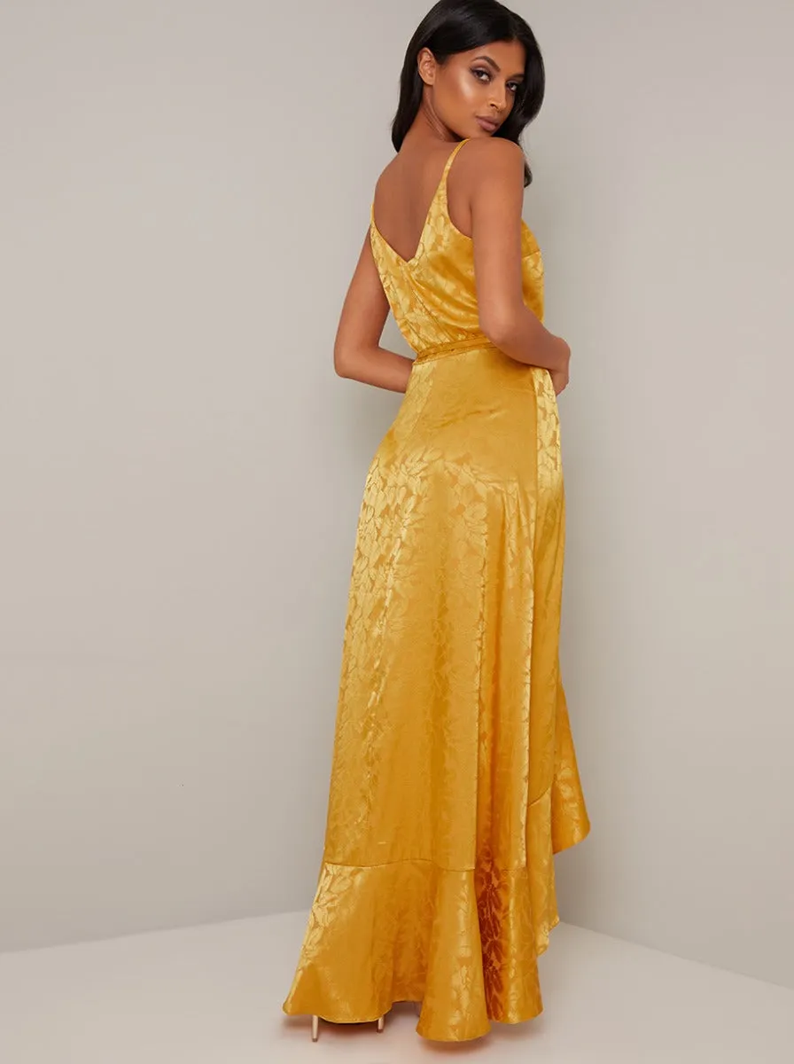 Cami Strap Wrap Maxi Dress In Mustard sold by Chi Chi London product image thumbnail 4