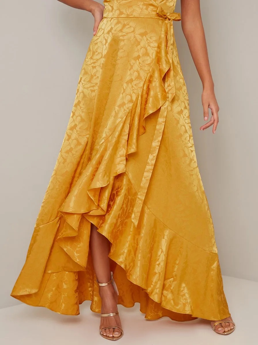 Cami Strap Wrap Maxi Dress In Mustard sold by Chi Chi London product image thumbnail 3