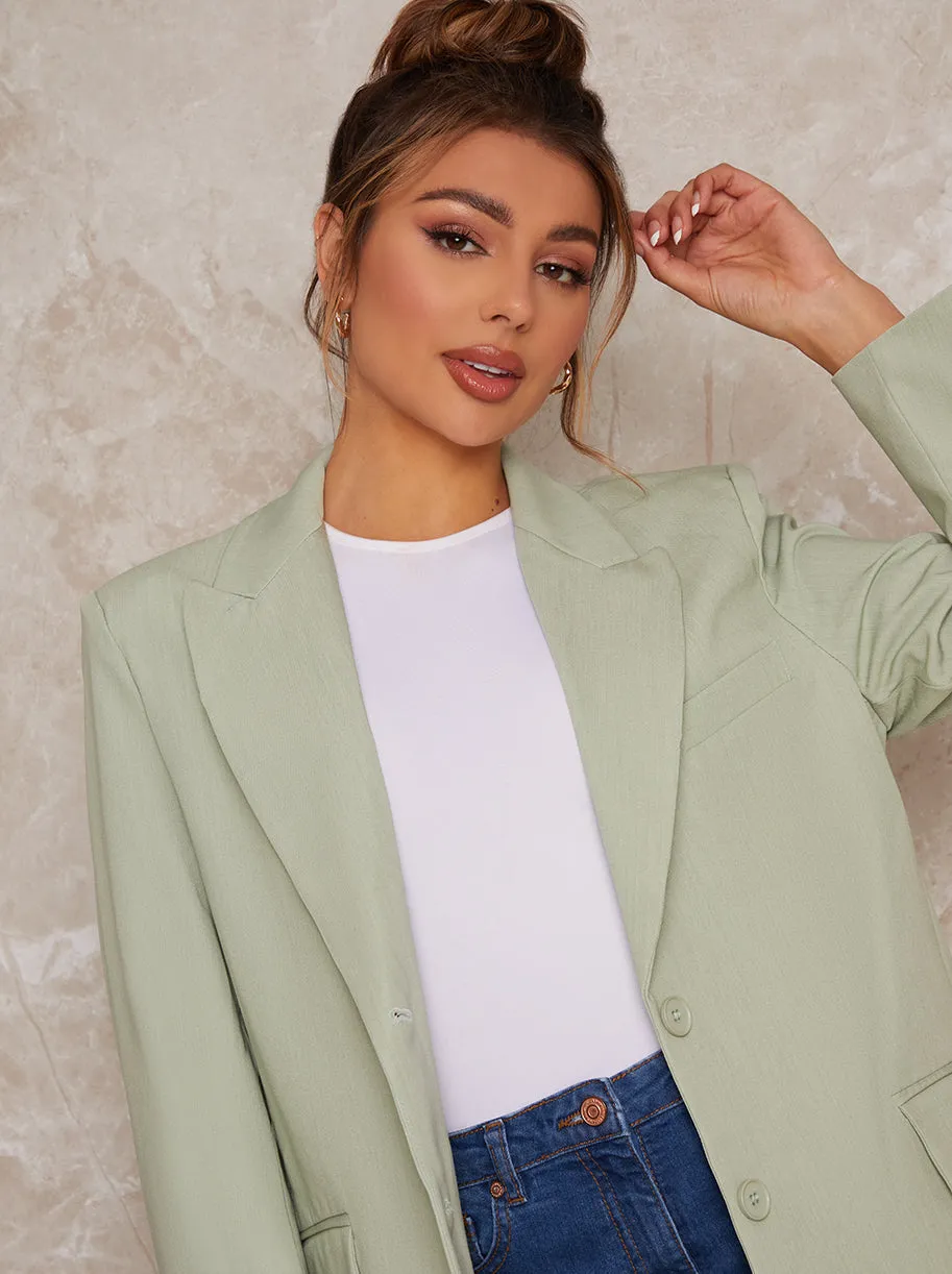 Tailored Oversized Blazer in Green sold by Chi Chi London product image thumbnail 3