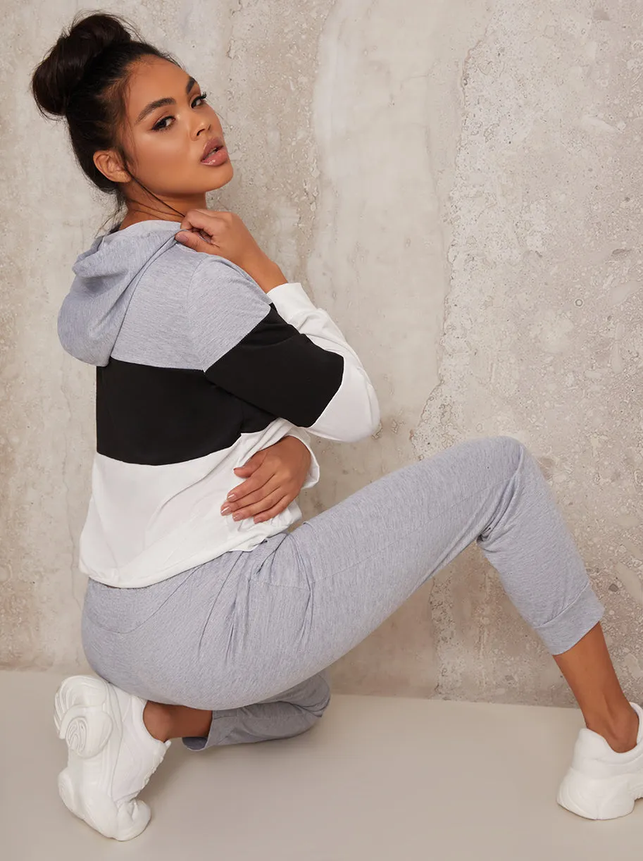 Hoodie Drawstring Jogger Lounge Set in Grey sold by Chi Chi London product image thumbnail 4