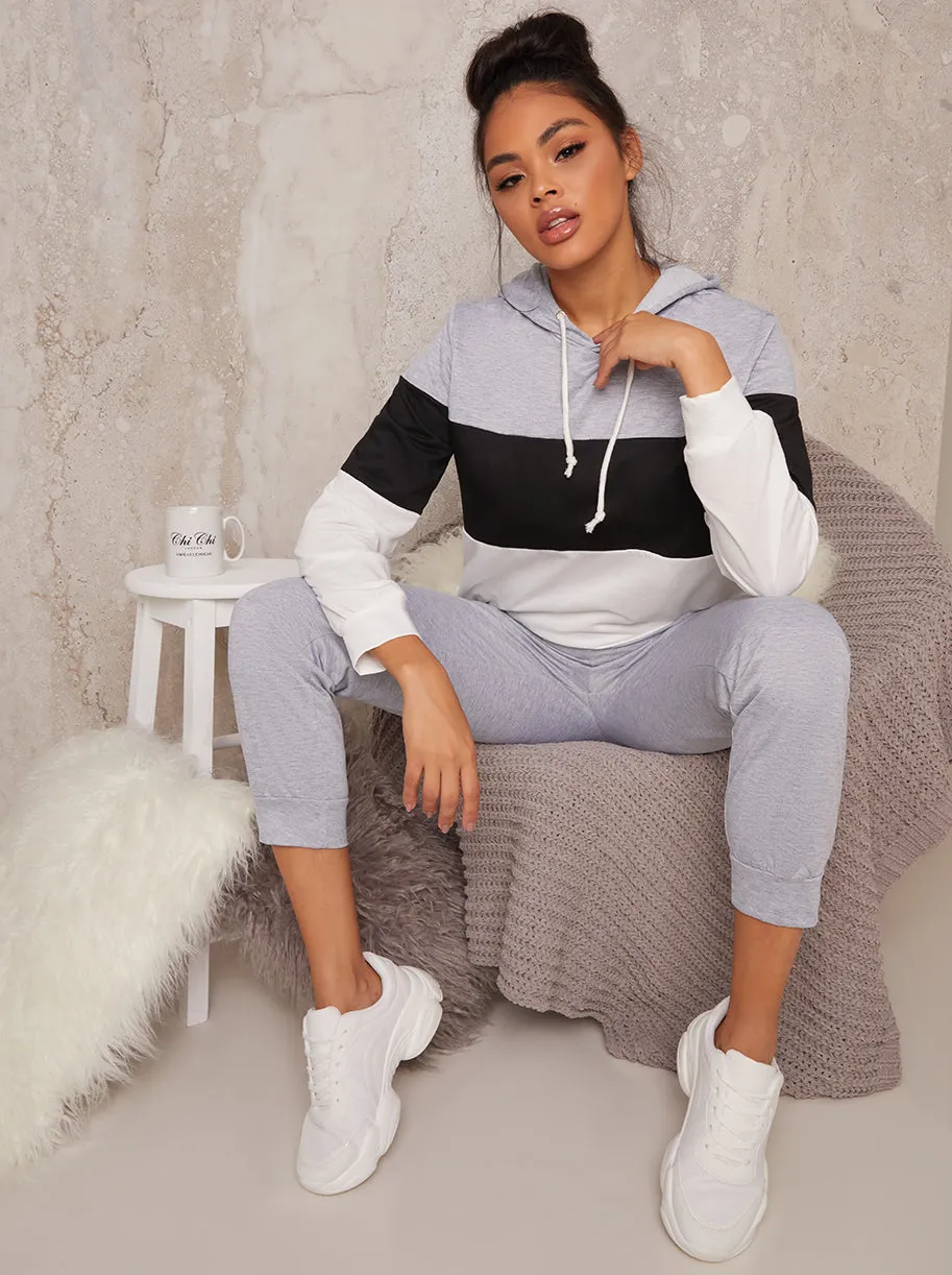 Hoodie Drawstring Jogger Lounge Set in Grey sold by Chi Chi London