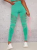 High Rise Eyelet Detail Sport Leggings in Green sold by Chi Chi London